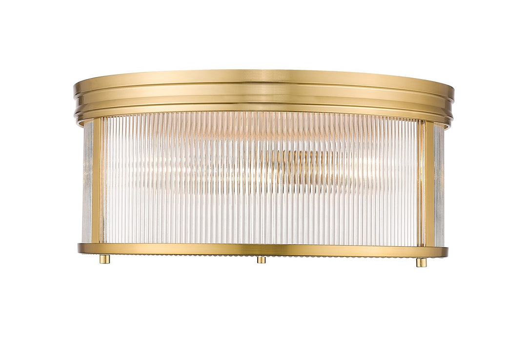 Carnaby Four Light Flush Mount in Modern Gold - available from The Lighting Shoppe, trusted by Canadian homeowners