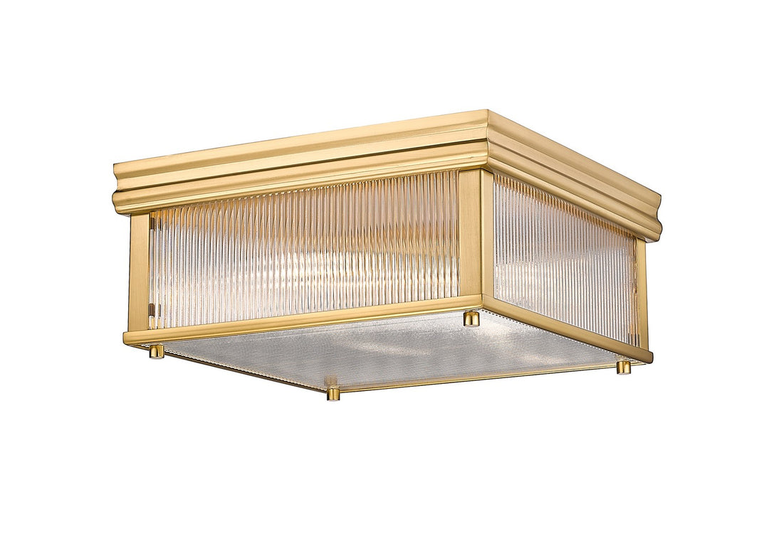 Carnaby Two Light Flush Mount in Modern Gold - available from The Lighting Shoppe, trusted by Canadian homeowners