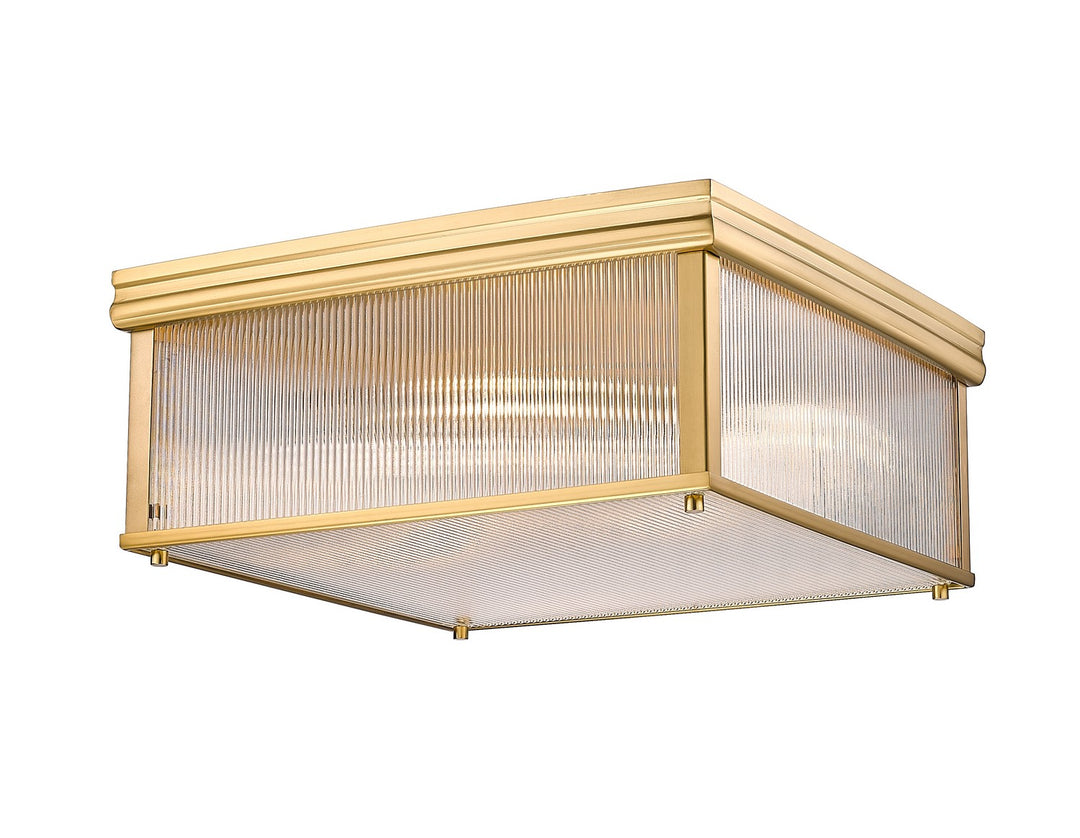 Carnaby Four Light Flush Mount in Modern Gold - available from The Lighting Shoppe, trusted by Canadian homeowners
