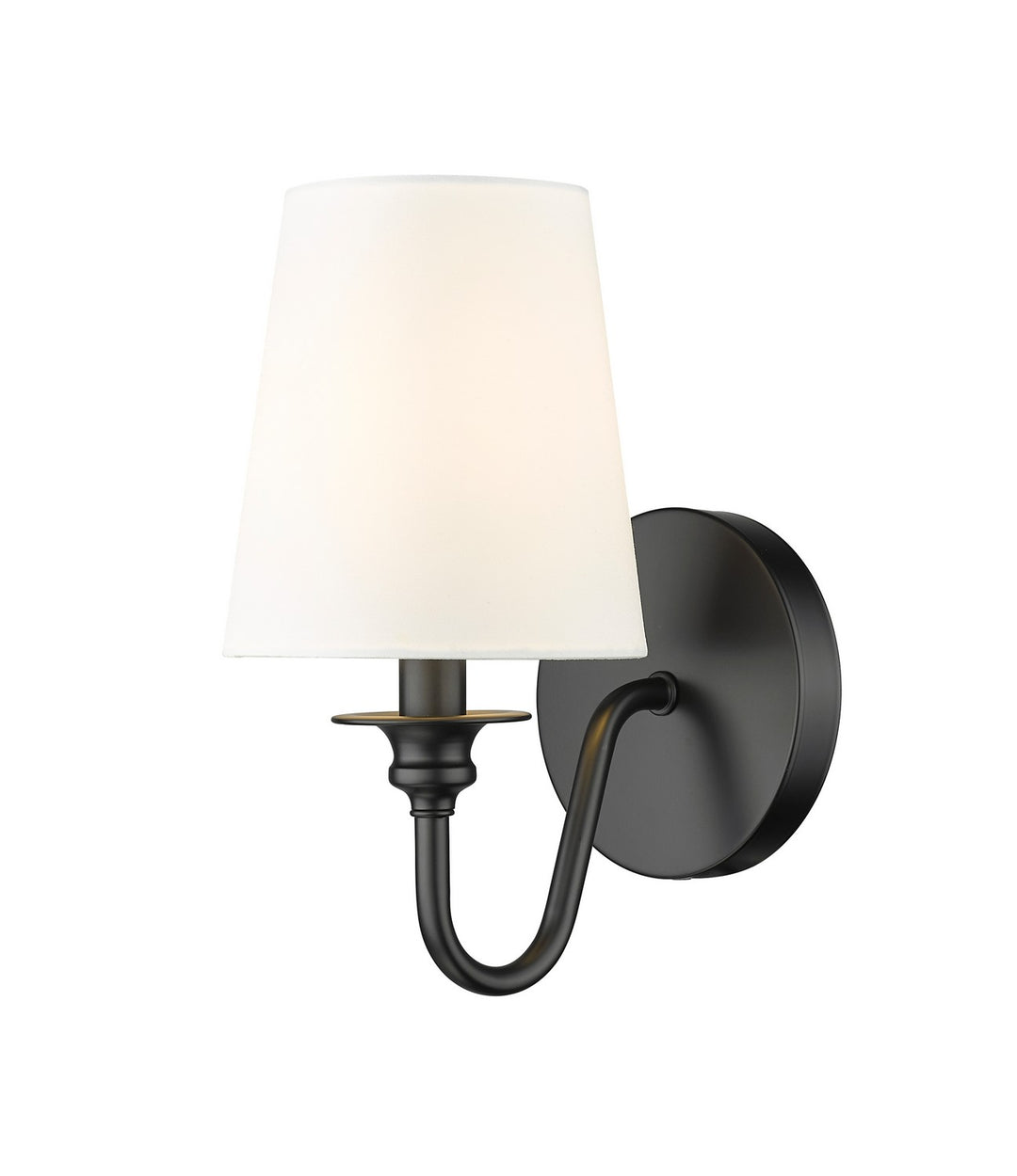 Gianna One Light Wall Sconce in Matte Black - available from The Lighting Shoppe, trusted by Canadian homeowners