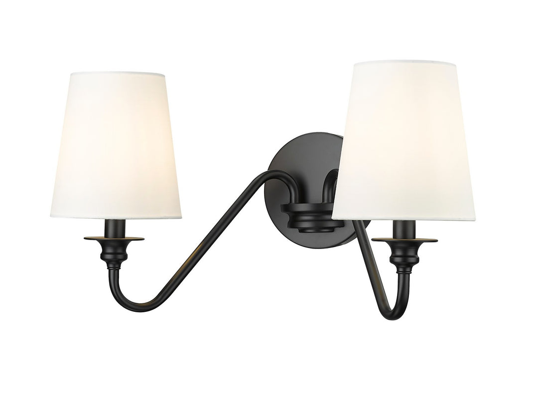 Gianna Two Light Wall Sconce in Matte Black - available from The Lighting Shoppe, trusted by Canadian homeowners
