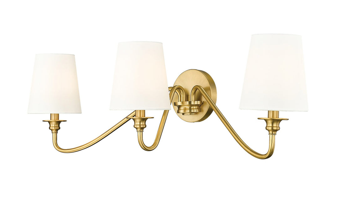 Gianna Three Light Wall Sconce in Modern Gold - available from The Lighting Shoppe, trusted by Canadian homeowners