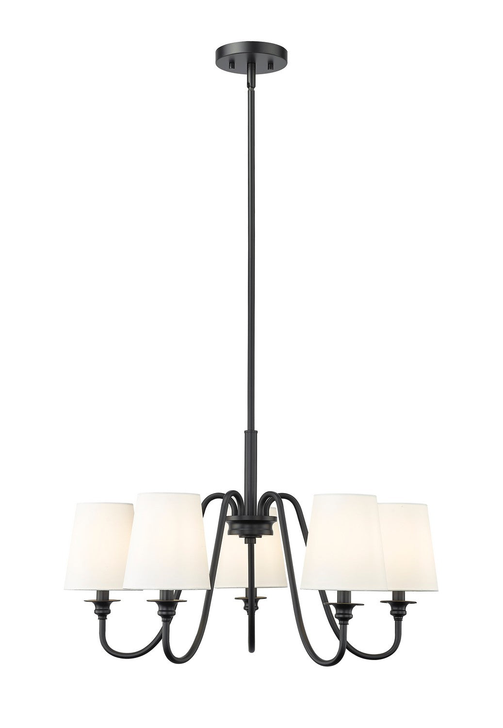 Gianna Five Light Chandelier in Matte Black - available from The Lighting Shoppe, trusted by Canadian homeowners