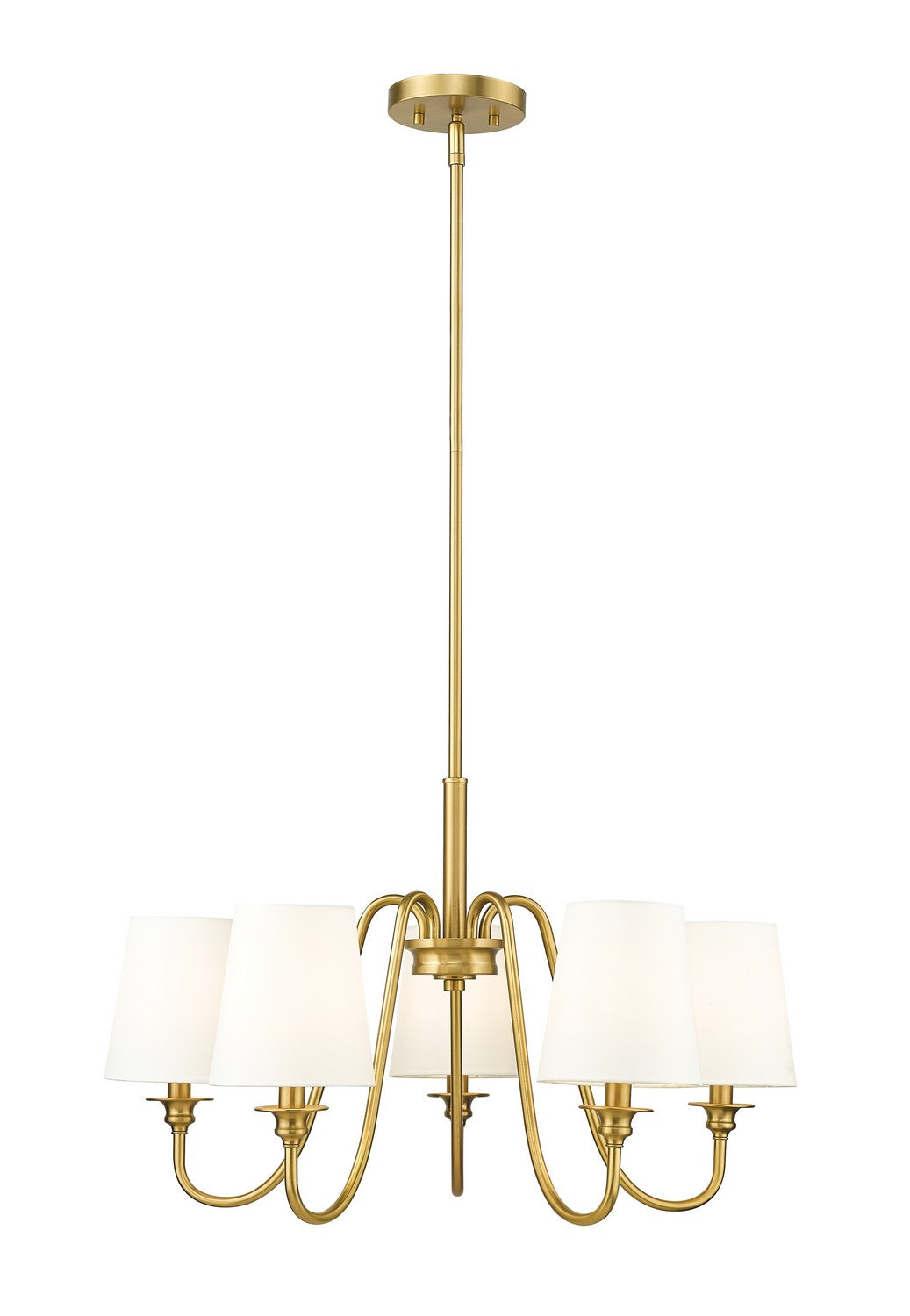 Gianna Five Light Chandelier in Modern Gold - available from The Lighting Shoppe, trusted by Canadian homeowners