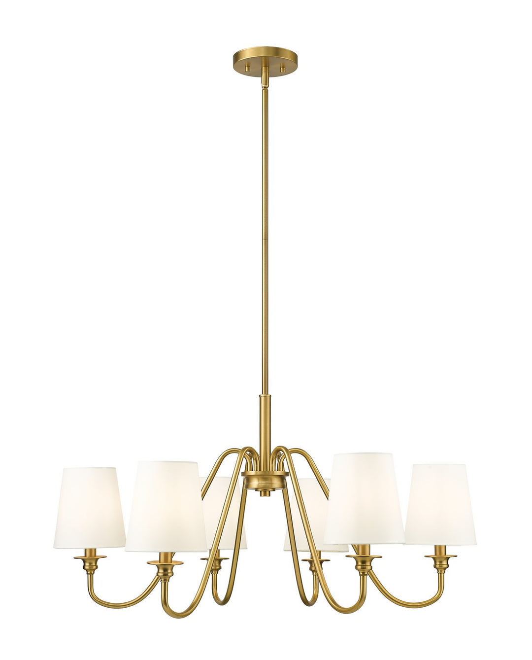 Gianna Six Light Chandelier in Modern Gold - available from The Lighting Shoppe, trusted by Canadian homeowners