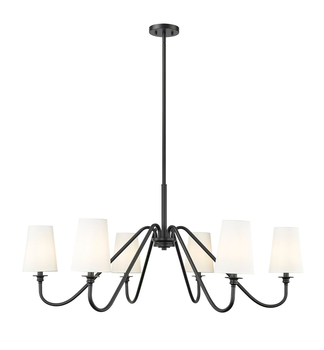Gianna Six Light Chandelier in Matte Black - available from The Lighting Shoppe, trusted by Canadian homeowners