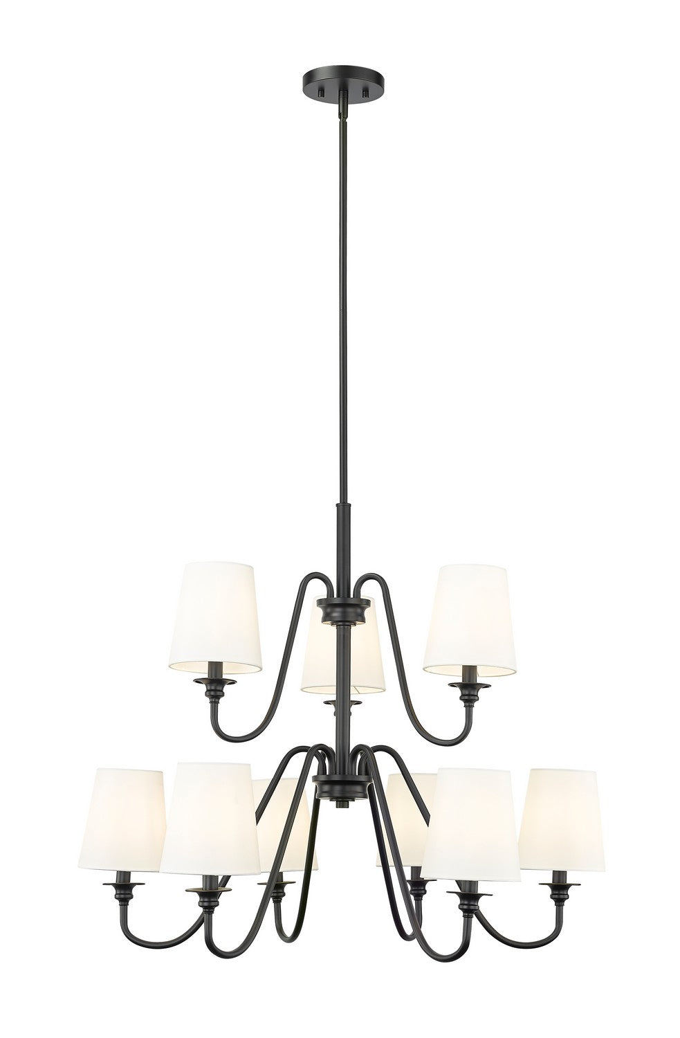 Gianna Nine Light Chandelier in Matte Black - available from The Lighting Shoppe, trusted by Canadian homeowners