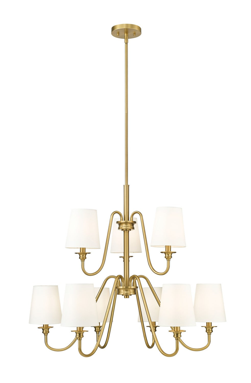 Gianna Nine Light Chandelier in Modern Gold - available from The Lighting Shoppe, trusted by Canadian homeowners