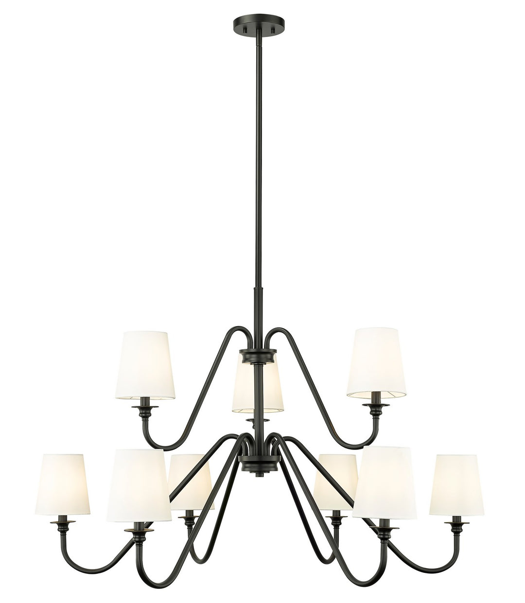 Gianna Nine Light Chandelier in Matte Black - available from The Lighting Shoppe, trusted by Canadian homeowners