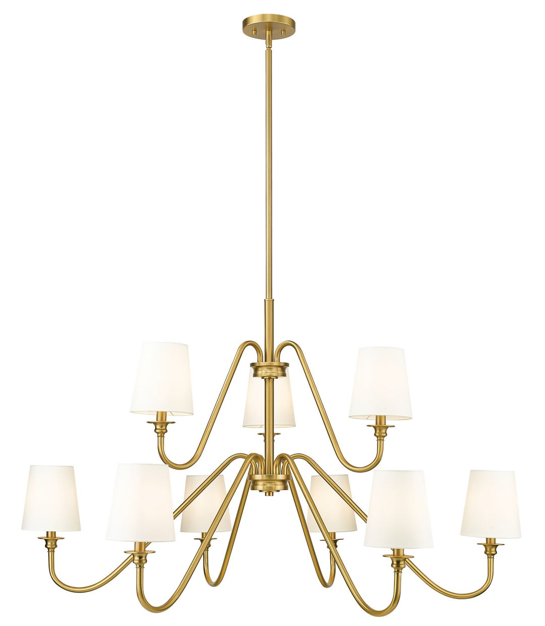 Gianna Nine Light Chandelier in Modern Gold - available from The Lighting Shoppe, trusted by Canadian homeowners