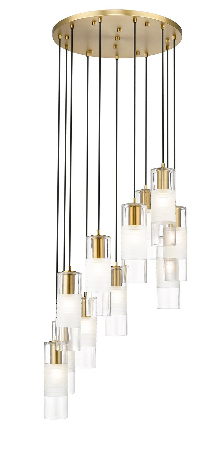 Alton 11 Light Chandelier in Modern Gold - available from The Lighting Shoppe, trusted by Canadian homeowners