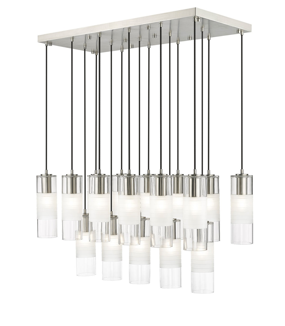 Alton 17 Light Linear Chandelier in Brushed Nickel - available from The Lighting Shoppe, trusted by Canadian homeowners