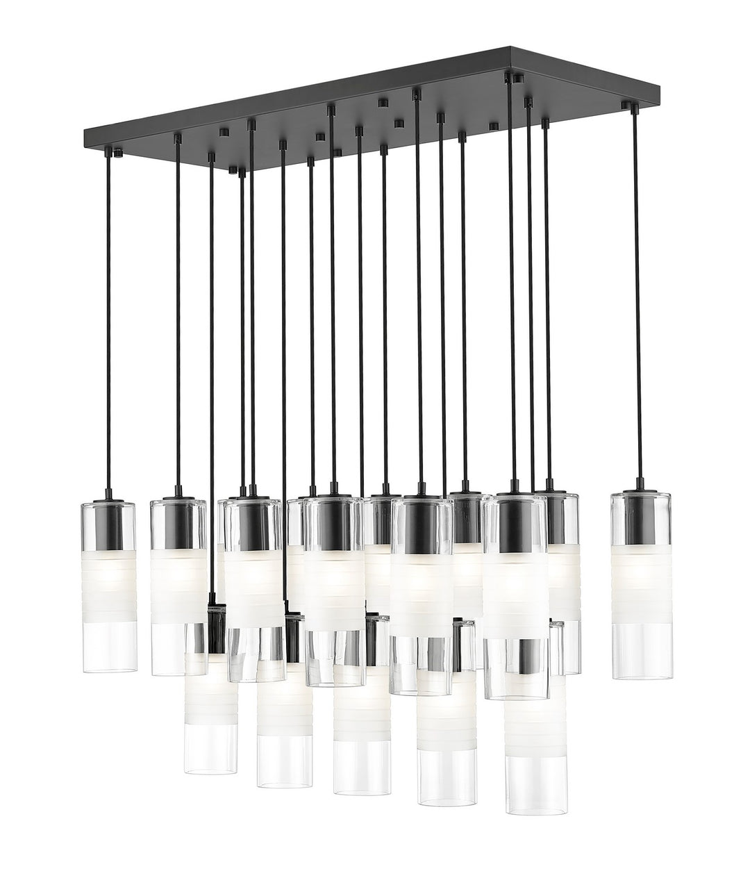 Alton 17 Light Linear Chandelier in Matte Black - available from The Lighting Shoppe, trusted by Canadian homeowners
