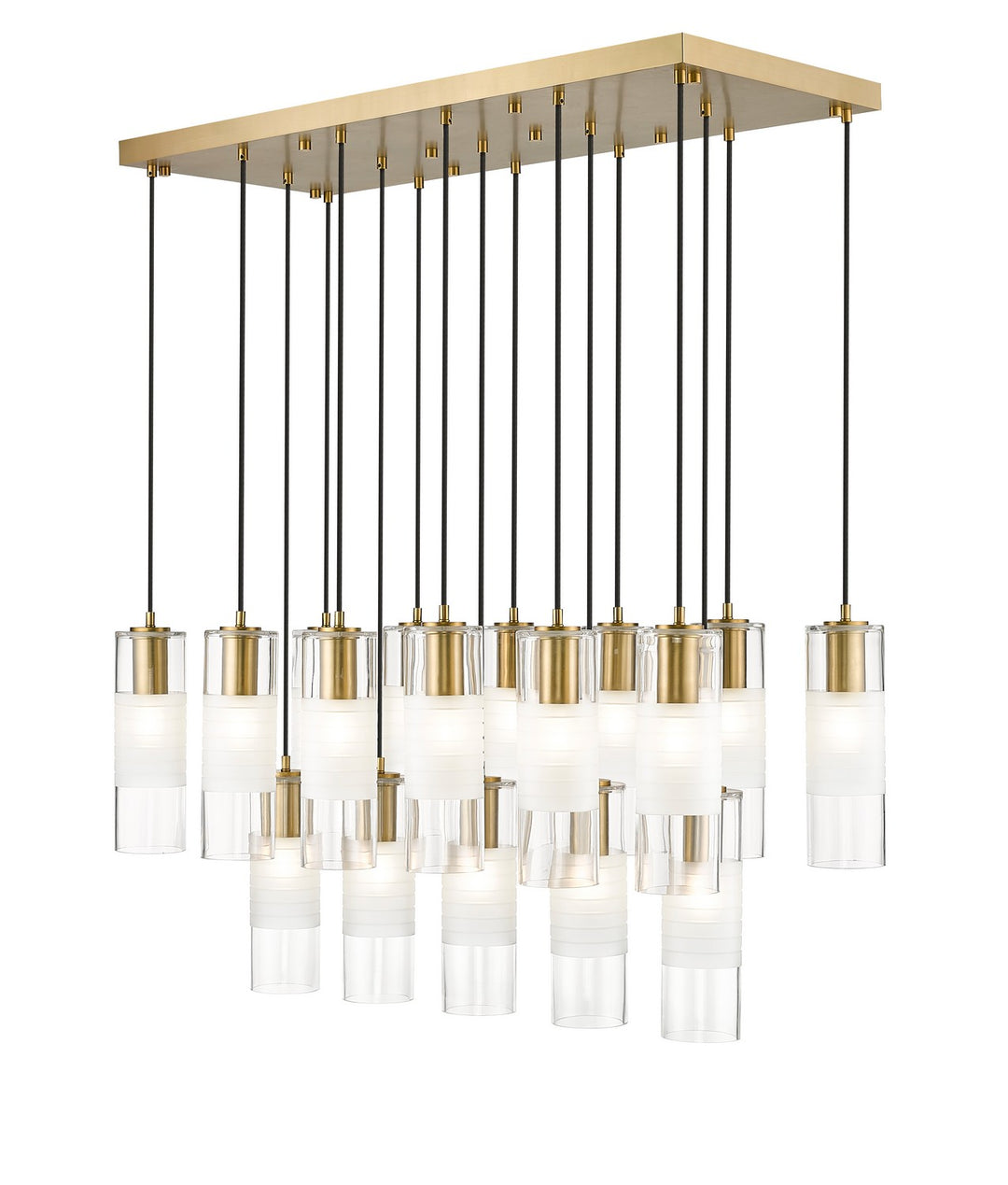 Alton 17 Light Linear Chandelier in Modern Gold - available from The Lighting Shoppe, trusted by Canadian homeowners