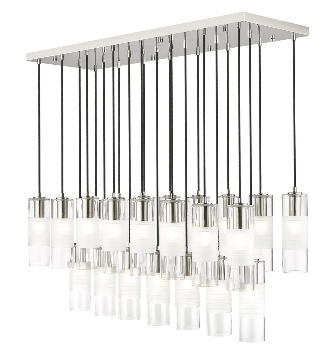 Alton 23 Light Linear Chandelier in Brushed Nickel - available from The Lighting Shoppe, trusted by Canadian homeowners