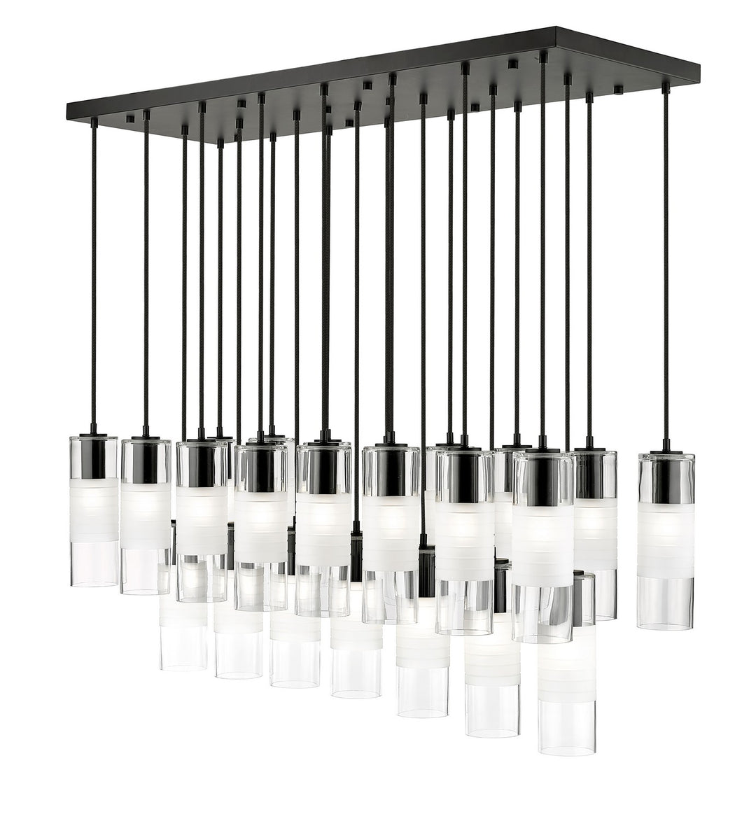 Alton 23 Light Linear Chandelier in Matte Black - available from The Lighting Shoppe, trusted by Canadian homeowners
