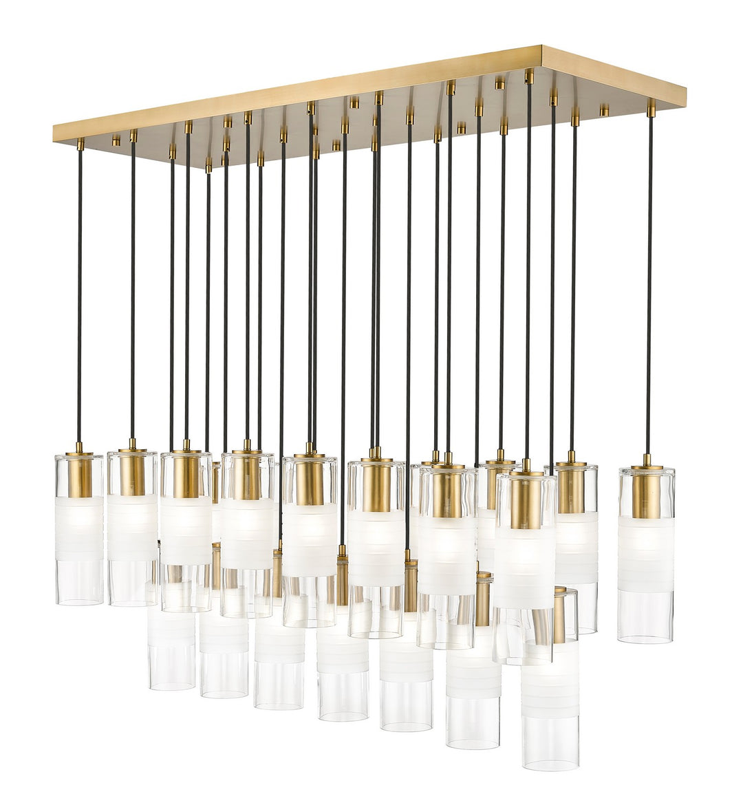 Alton 23 Light Linear Chandelier in Modern Gold - available from The Lighting Shoppe, trusted by Canadian homeowners