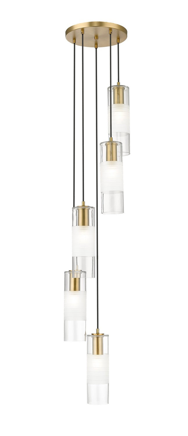 Alton Five Light Chandelier in Modern Gold - available from The Lighting Shoppe, trusted by Canadian homeowners