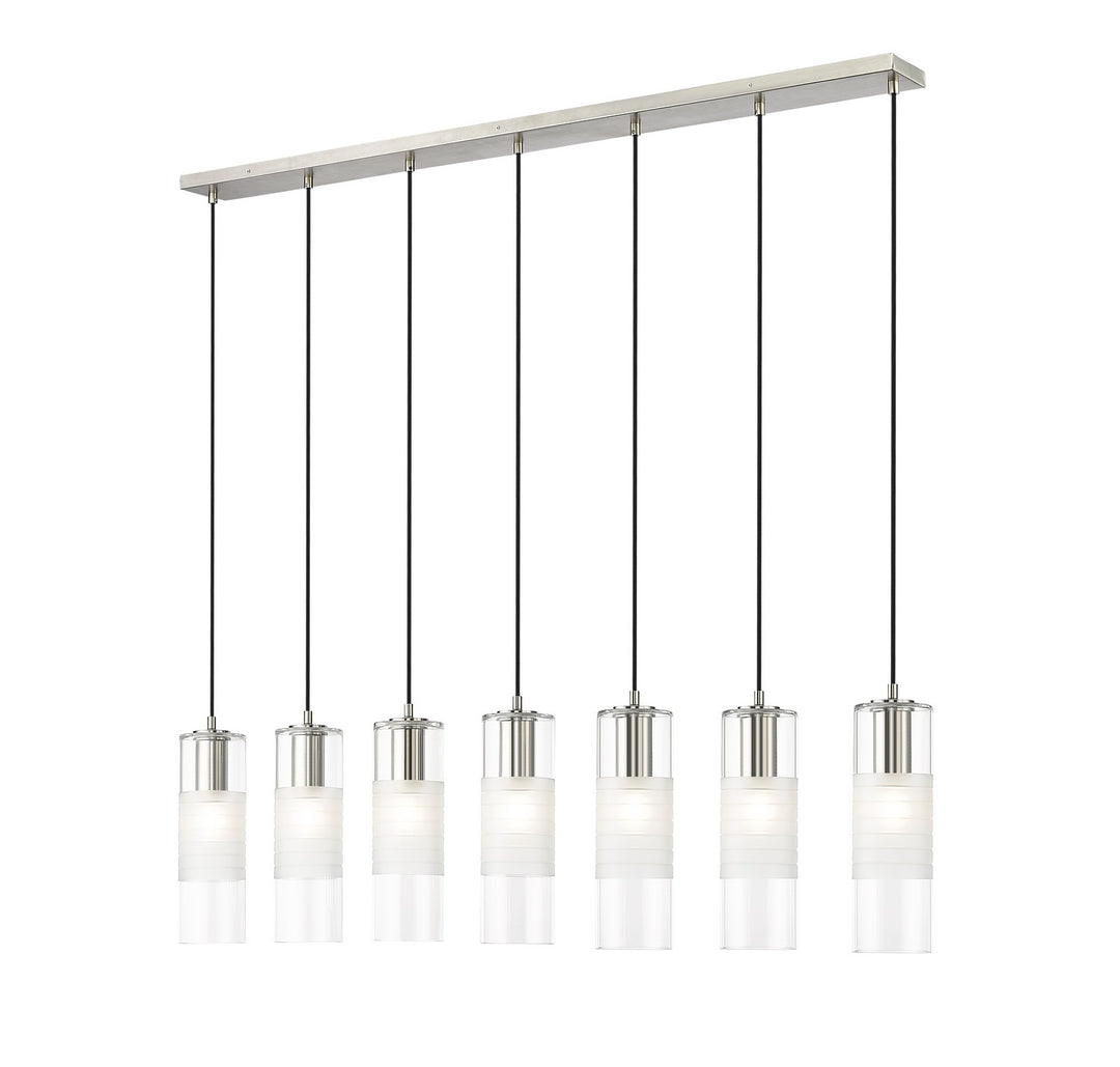 Alton Seven Light Linear Chandelier in Brushed Nickel - available from The Lighting Shoppe, trusted by Canadian homeowners