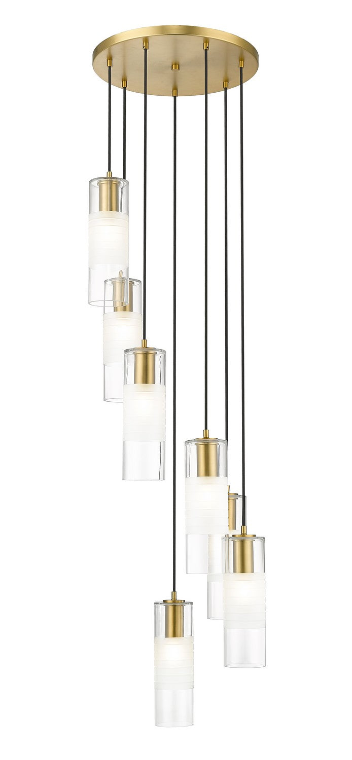 Alton Seven Light Chandelier in Modern Gold - available from The Lighting Shoppe, trusted by Canadian homeowners