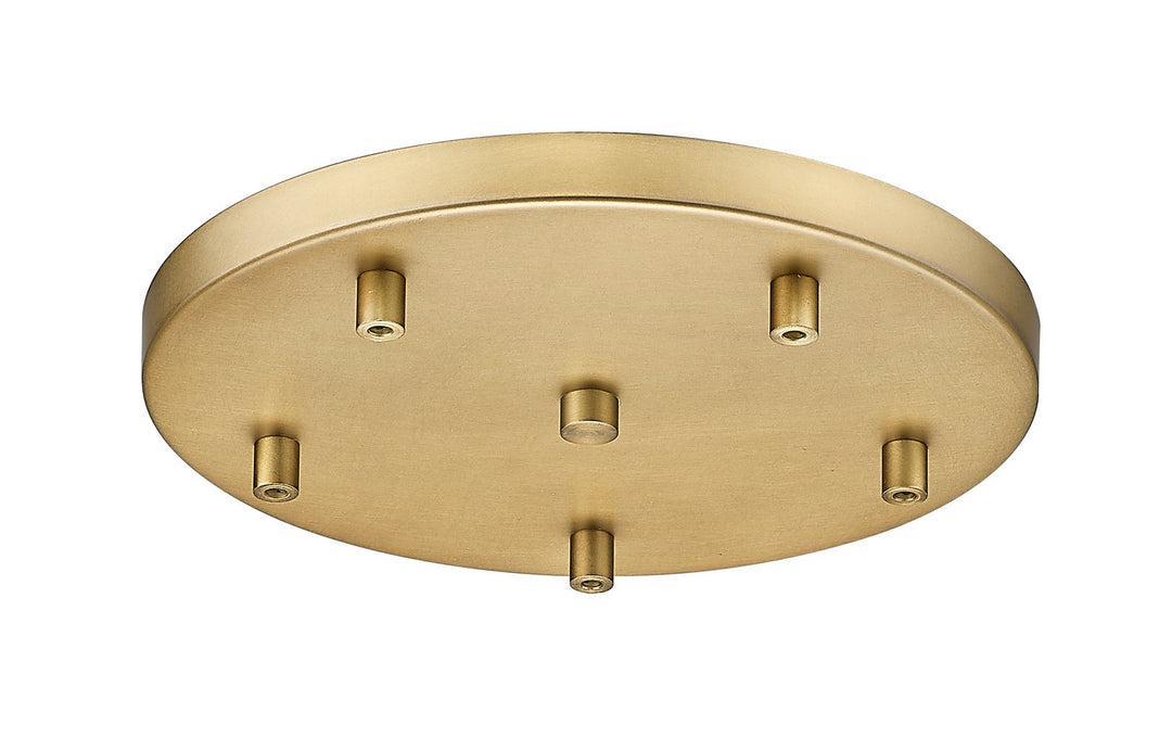 Multi Point Canopy Five Light Ceiling Plate in Modern Gold - available from The Lighting Shoppe, trusted by Canadian homeowners