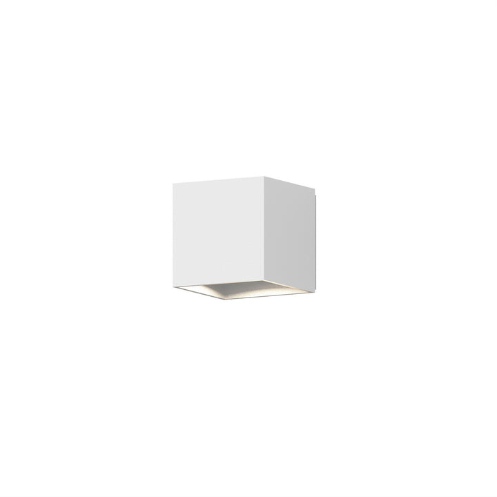 Qube LED Wall Sconce in Textured White - available from The Lighting Shoppe, trusted by Canadian homeowners