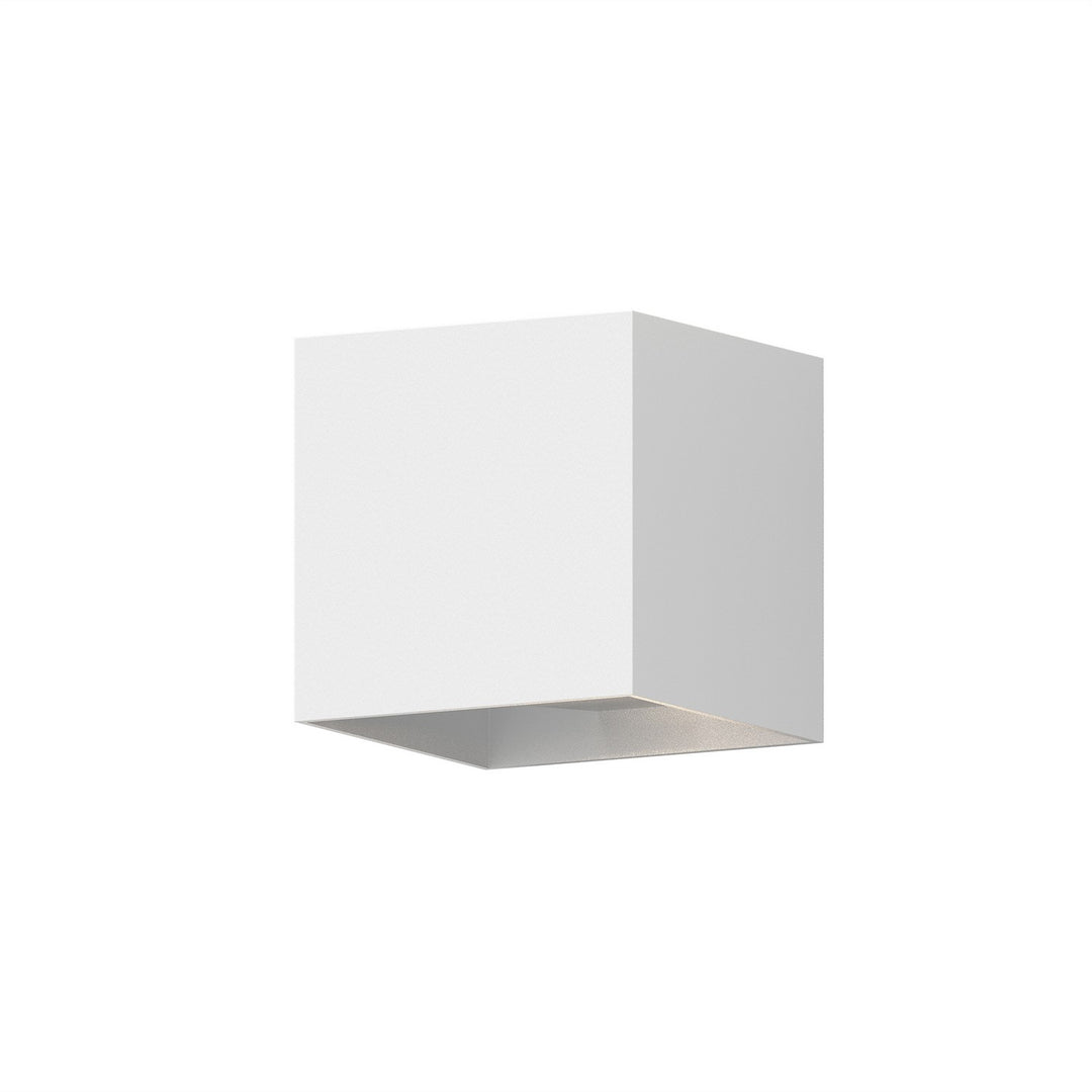 Qube LED Wall Sconce in Textured White - available from The Lighting Shoppe, trusted by Canadian homeowners