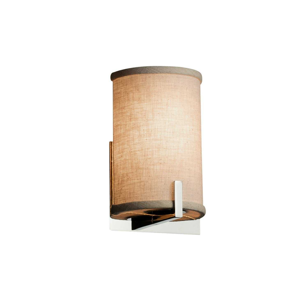 Textile One Light Wall Sconce in Polished Chrome Justice Designs