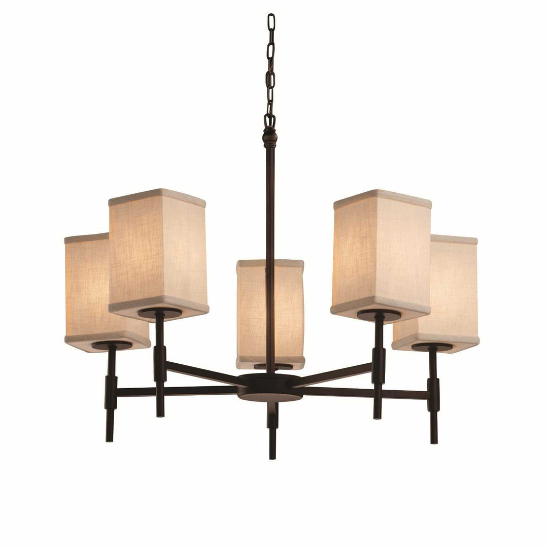 Textile LED Chandelier in Dark Bronze Justice Designs