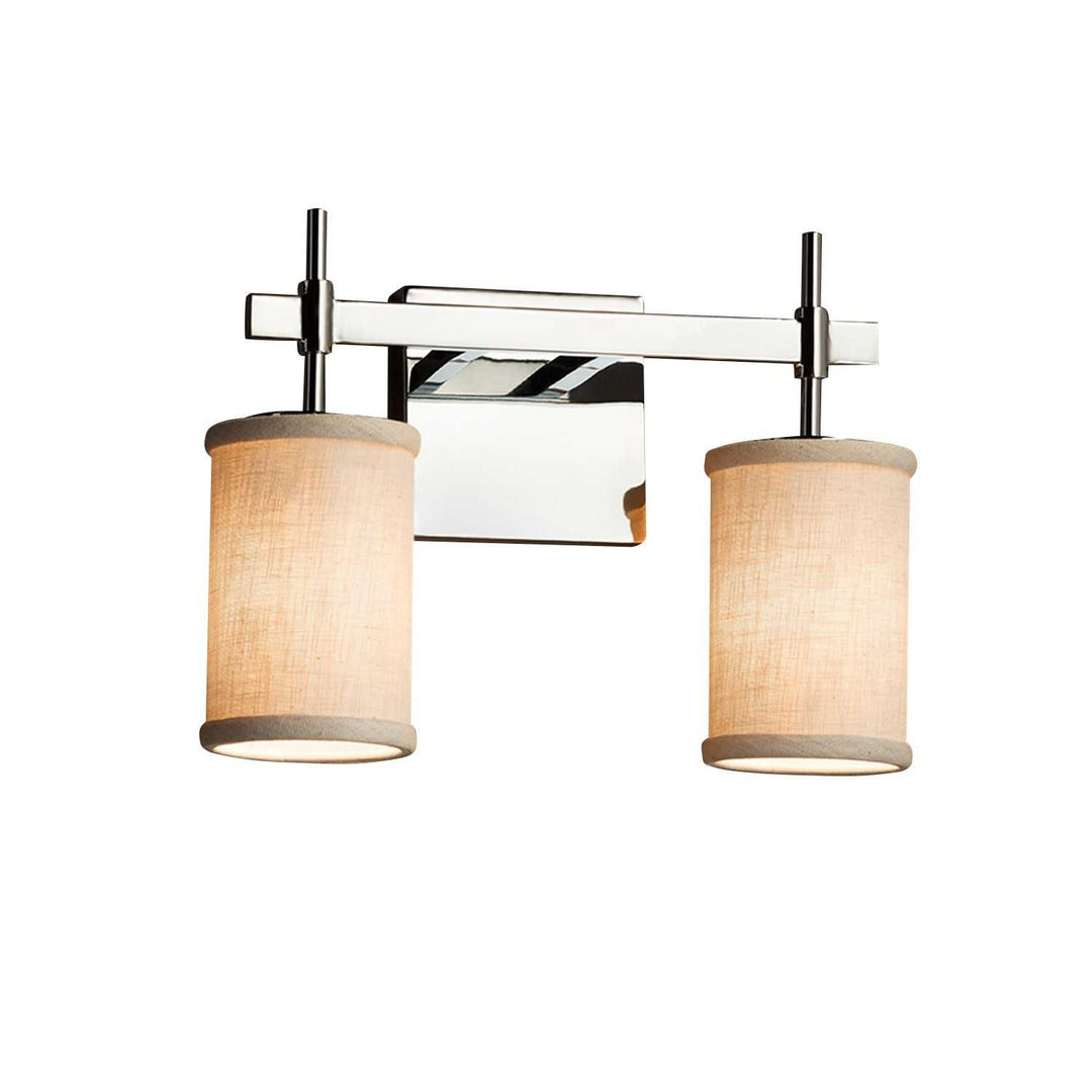 Textile Two Light Bath Bar in Polished Chrome Justice Designs