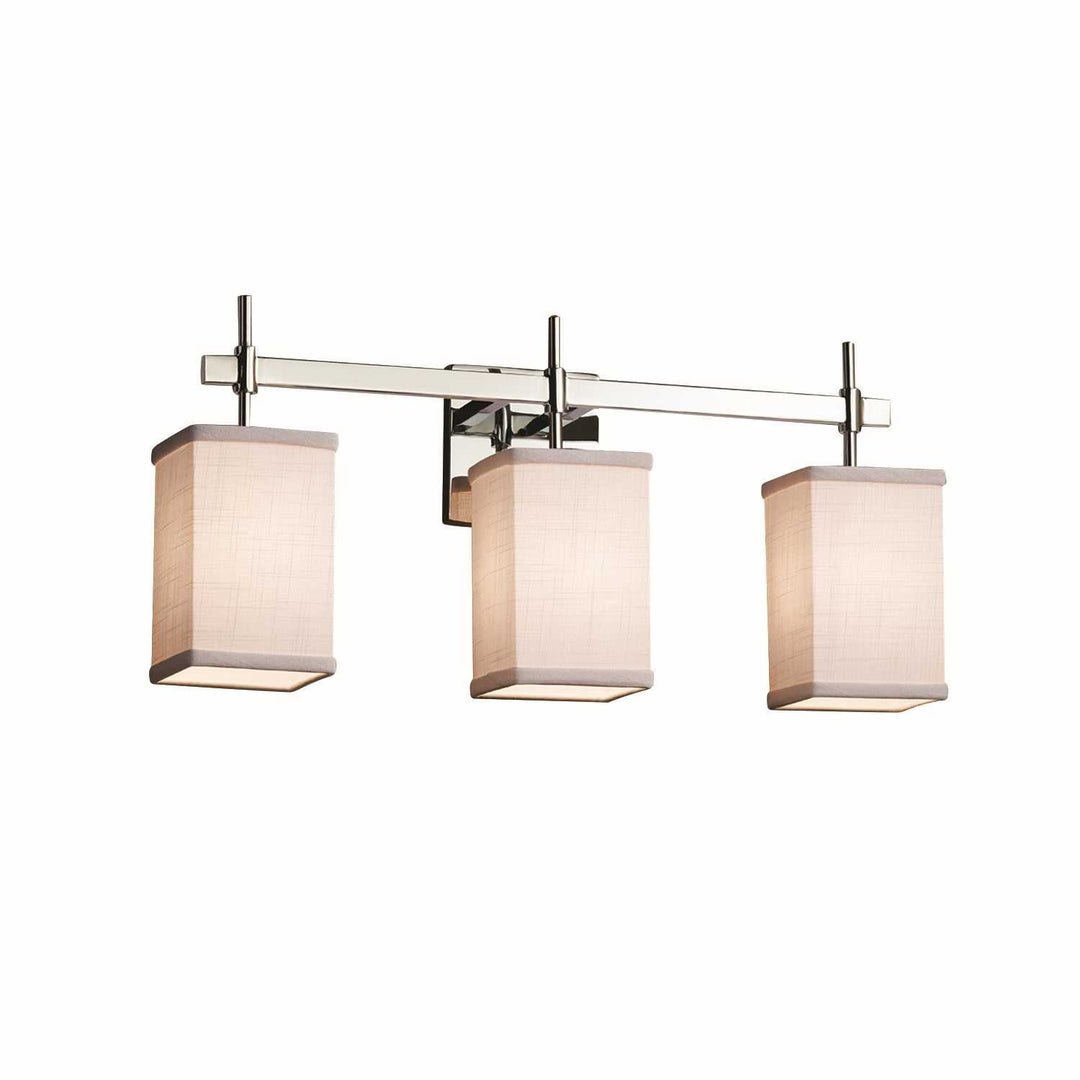 Textile Three Light Bath Bar in Polished Chrome Justice Designs