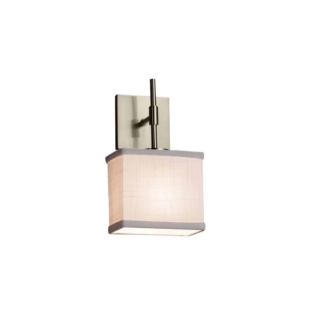 Justice Designs - FAB-8417-55-WHTE-NCKL-LED1-700 - LED Wall Sconce - Textile - Brushed Nickel
