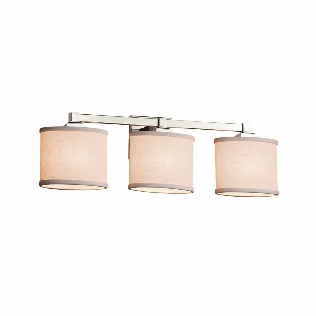 Textile Three Light Bath Bar in Polished Chrome Justice Designs