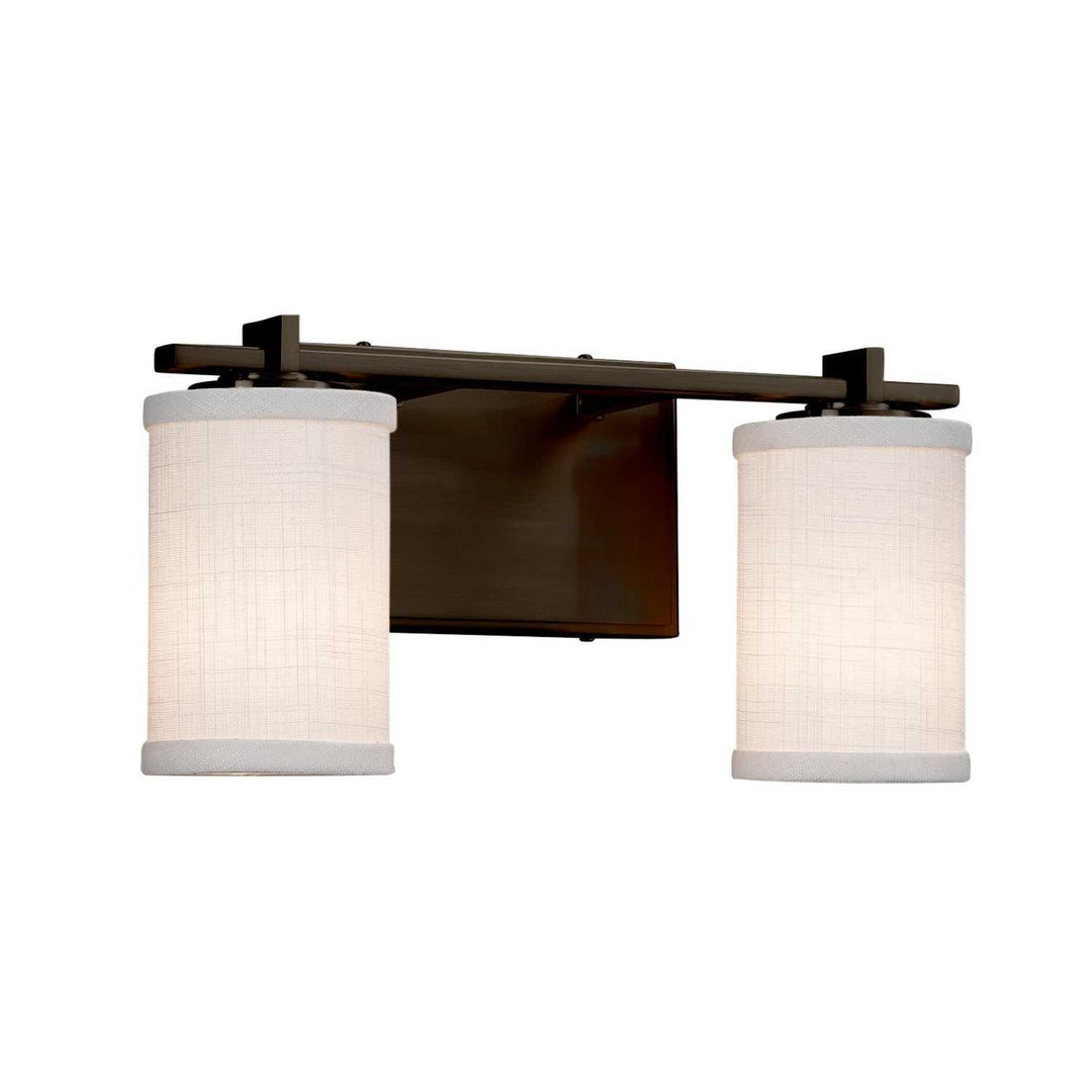 Textile Two Light Bath Bar in Dark Bronze Justice Designs