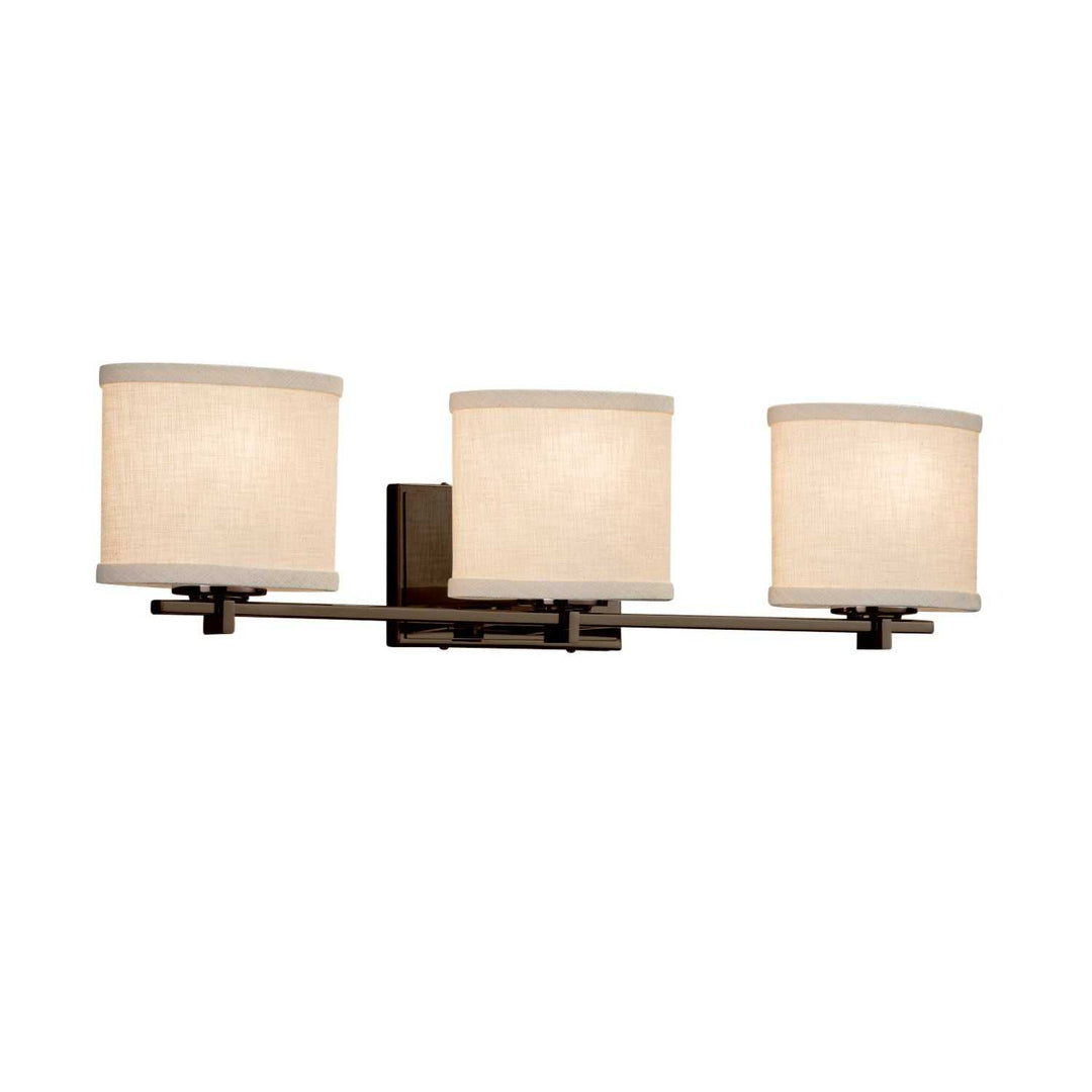 Textile Three Light Bath Bar in Dark Bronze Justice Designs