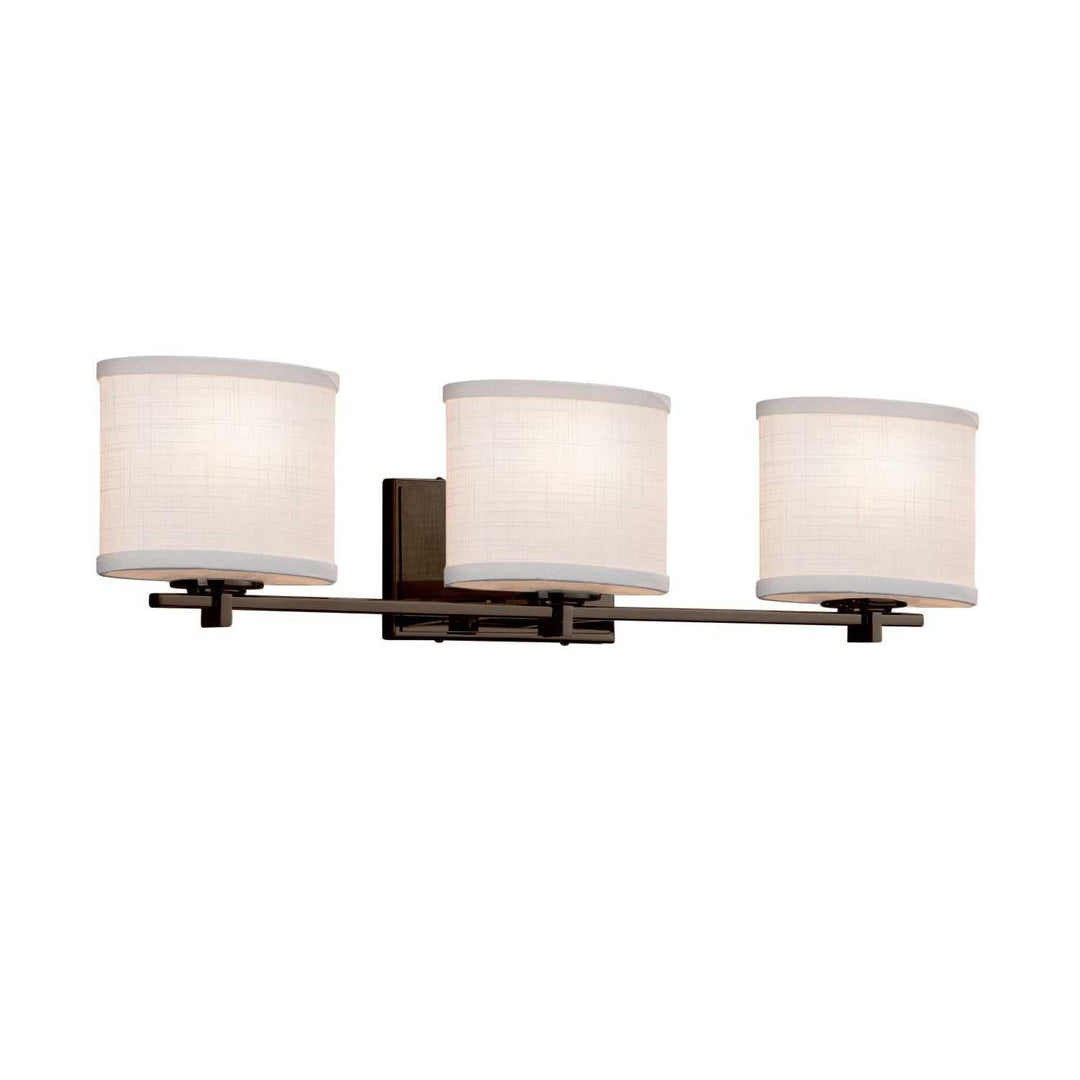 Textile Three Light Bath Bar in Dark Bronze Justice Designs