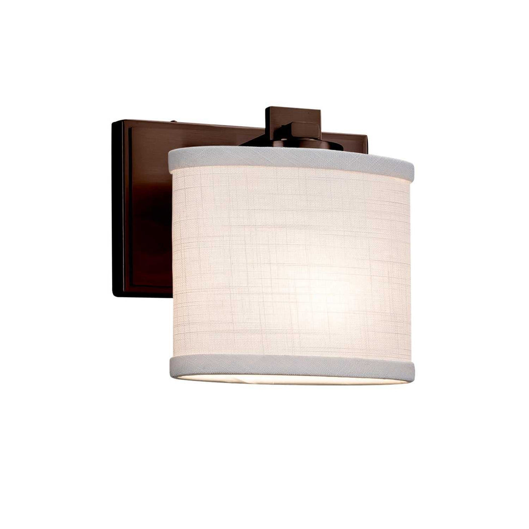 Textile One Light Wall Sconce in Dark Bronze Justice Designs