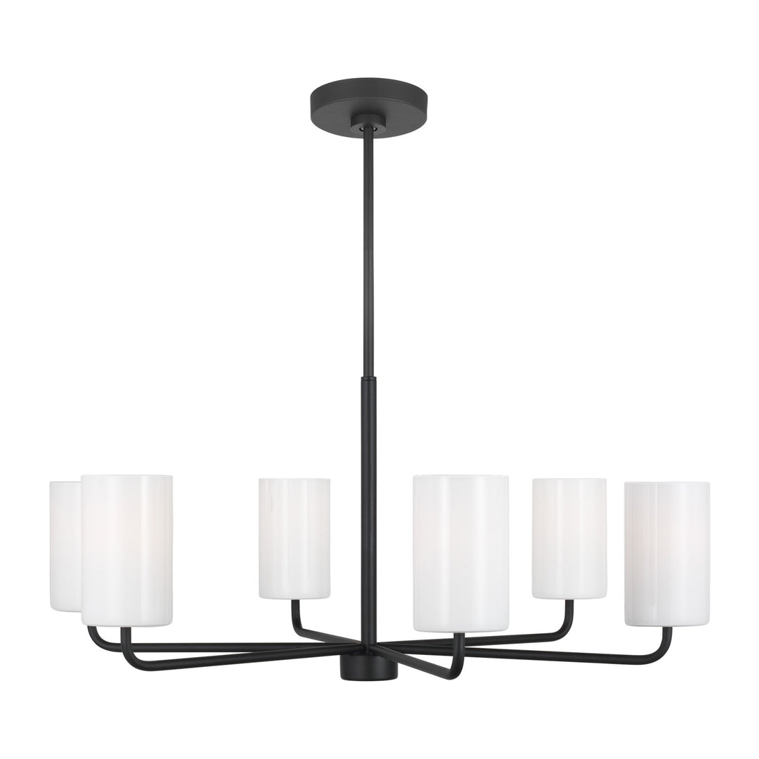 Generation Lighting Canada - GLC1026MBK - Six Light Chandelier - Rhett - Midnight Black