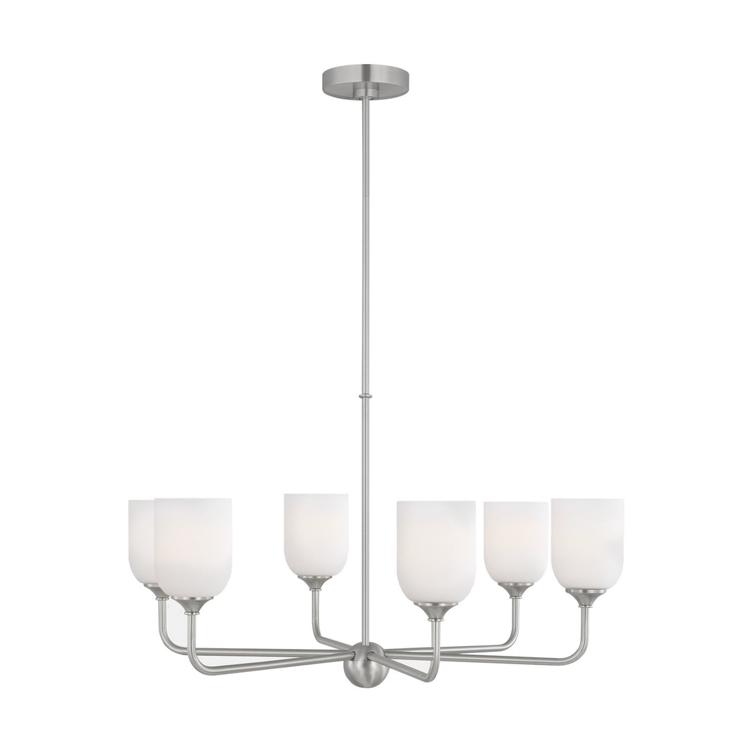 Generation Lighting Canada - GLC1096BS - Six Light Chandelier - Emile - Brushed Steel