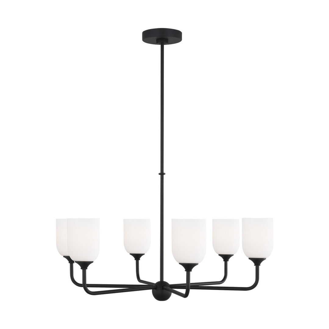 Generation Lighting Canada - GLC1096MBK - Six Light Chandelier - Emile - Midnight Black