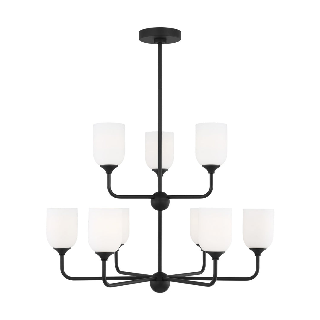 Generation Lighting Canada - GLC1109MBK - Nine Light Chandelier - Emile - Midnight Black