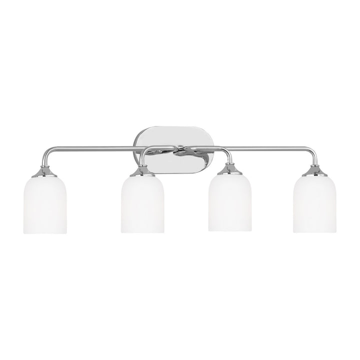 Emile Four Light Vanity in Chrome - available from The Lighting Shoppe, trusted by Canadian homeowners