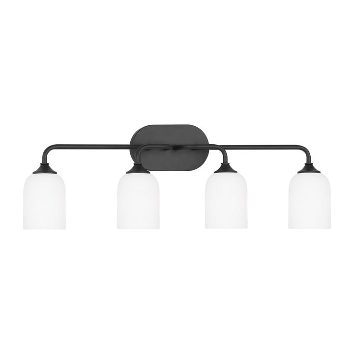 Emile Four Light Vanity in Midnight Black - available from The Lighting Shoppe, trusted by Canadian homeowners