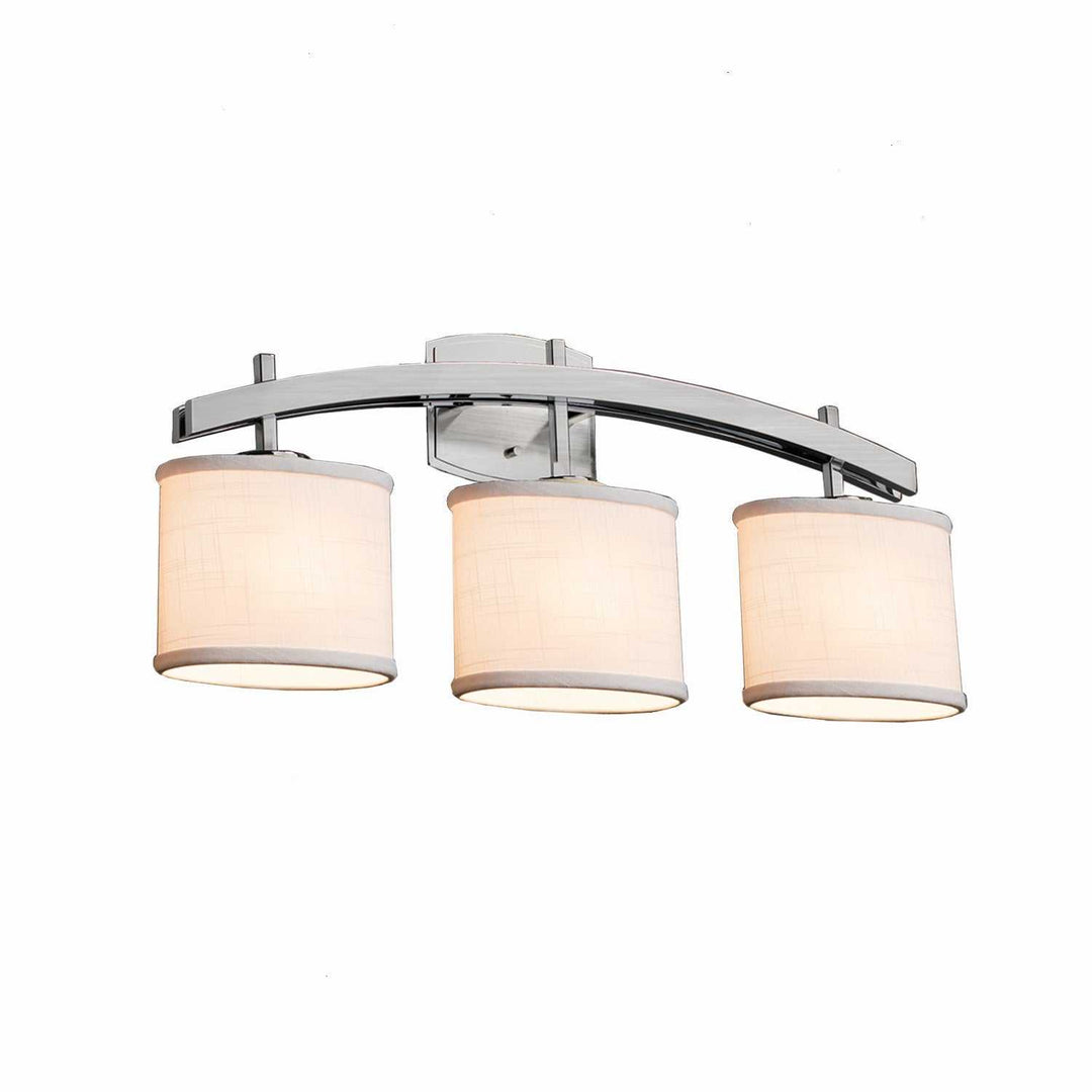 Textile Three Light Bath Bar in Brushed Nickel Justice Designs