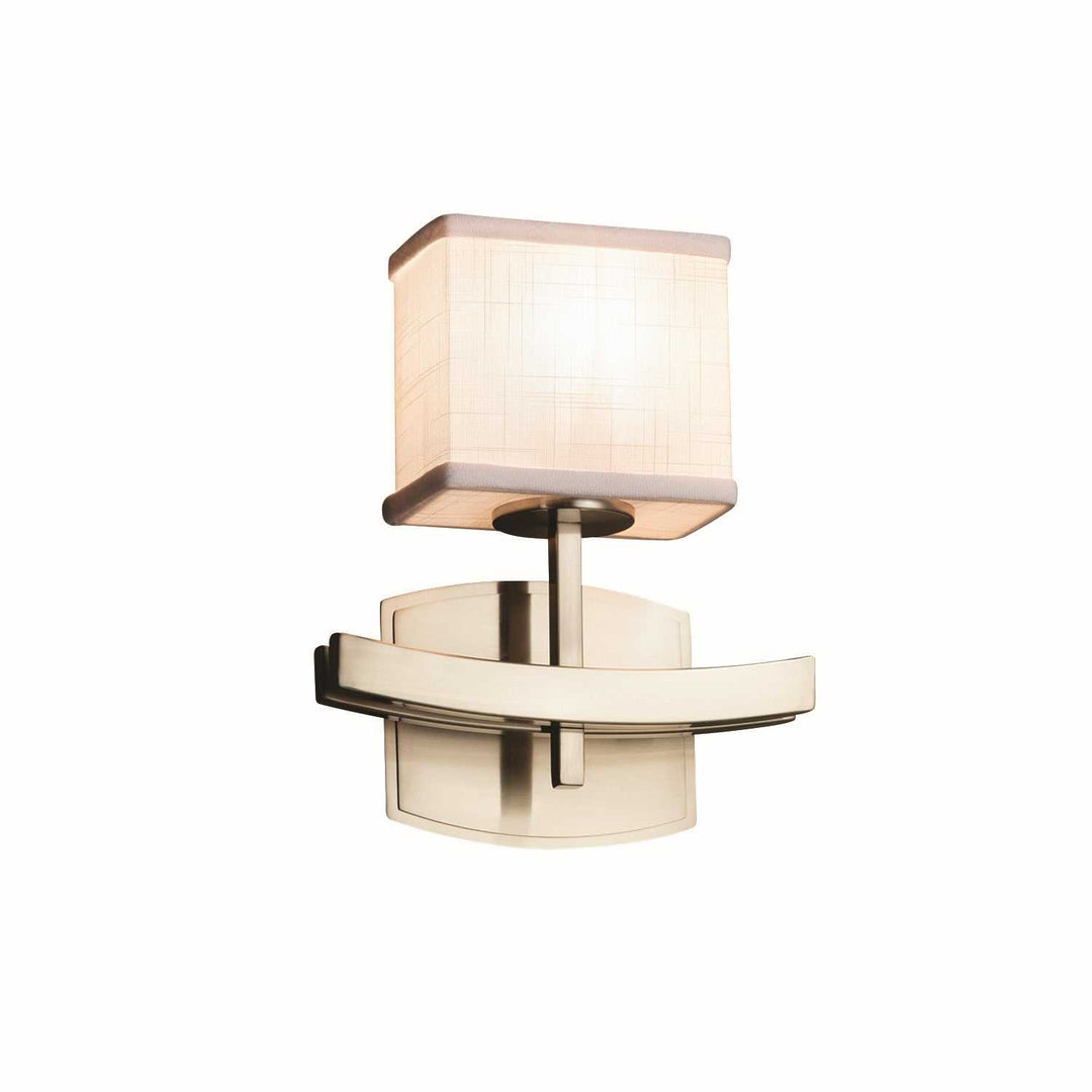 Textile One Light Wall Sconce in Brushed Nickel Justice Designs