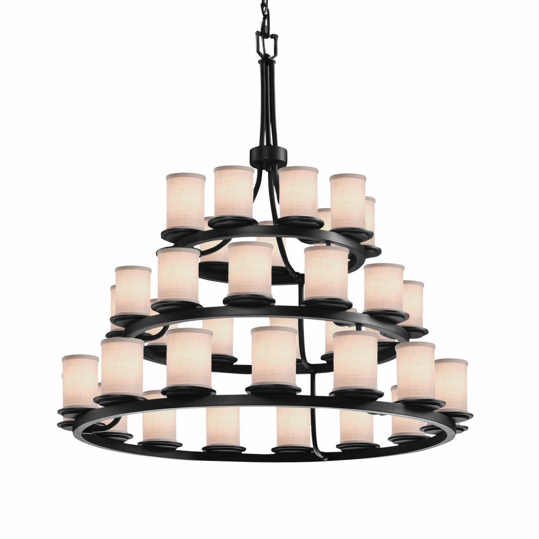 Textile LED Chandelier in Matte Black Justice Designs