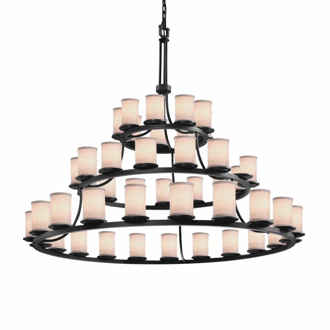 Textile 45 Light Chandelier in Matte Black Justice Designs