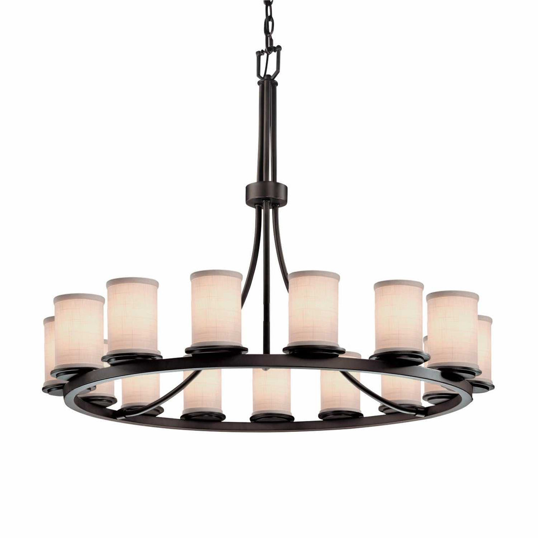 Textile 15 Light Chandelier in Dark Bronze Justice Designs