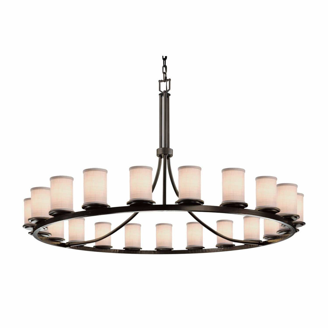 Textile 21 Light Chandelier in Dark Bronze Justice Designs