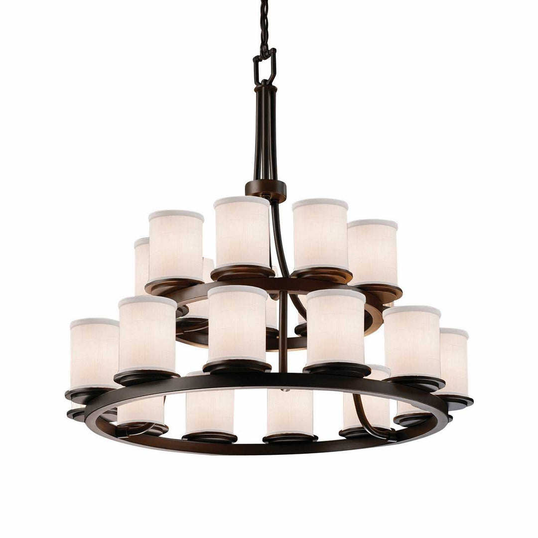 Textile 21 Light Chandelier in Dark Bronze Justice Designs